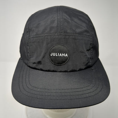 Juliana Patch Snapback 5 Panel Hat Black One Size Adjustable Solid