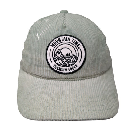 Mountain Time Premium Lager Slideback Hat Green One Size Adjustable Corduroy