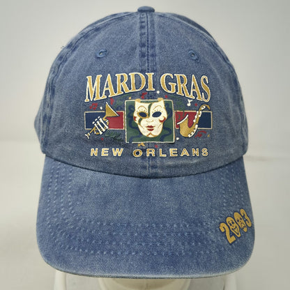 Cobra Baseball Cap Blue Mardi Gras New Orleans 2003 Jester Mask Denim Hat