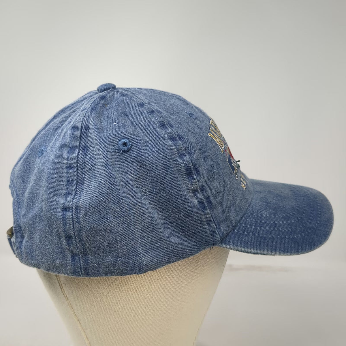 Cobra Baseball Cap Blue Mardi Gras New Orleans 2003 Jester Mask Denim Hat