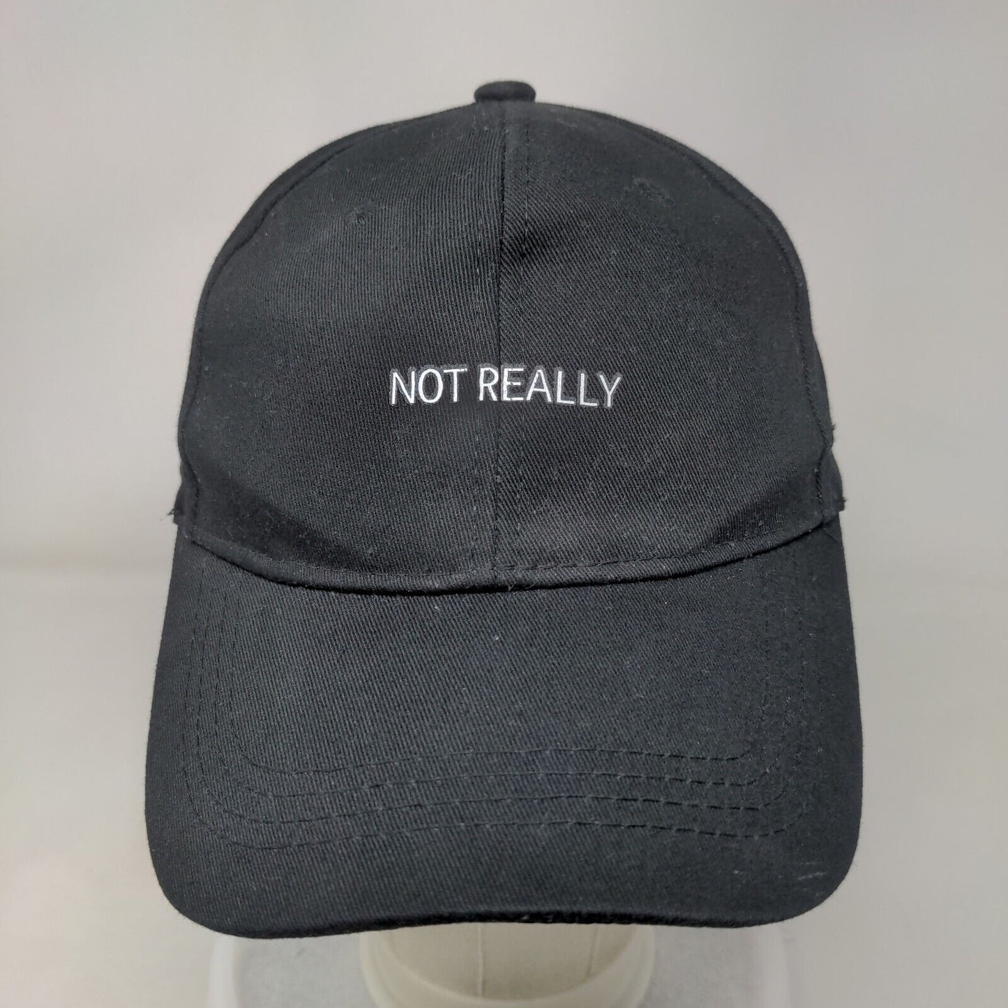 Not Really Slideback Hat Black One Size Adjustable 6 Panel Vent Holes