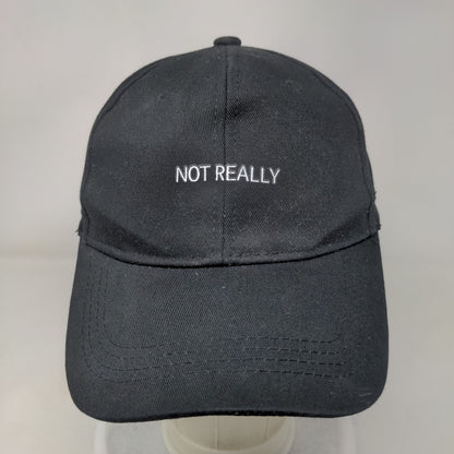 Not Really Slideback Hat Black One Size Adjustable 6 Panel Vent Holes