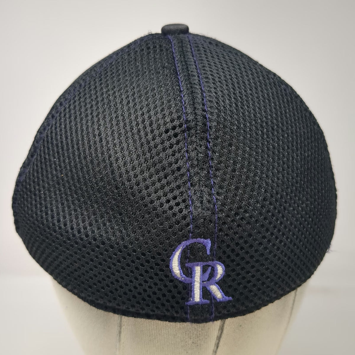 Colorado Rockies MLB New Era Baseball Cap Black White Purple L Mesh Back Stretch