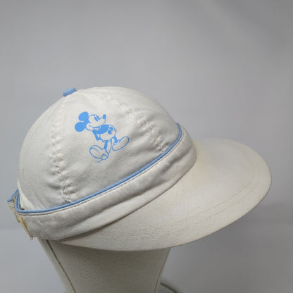 Disney Mickey Mouse Strapback Hat White One Size Adjustable Wide Brim