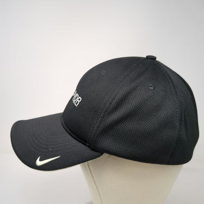 Nike Baseball Cap Black L Endeavor Logo Mesh Breathable Golf Hat Swoosh Fitted