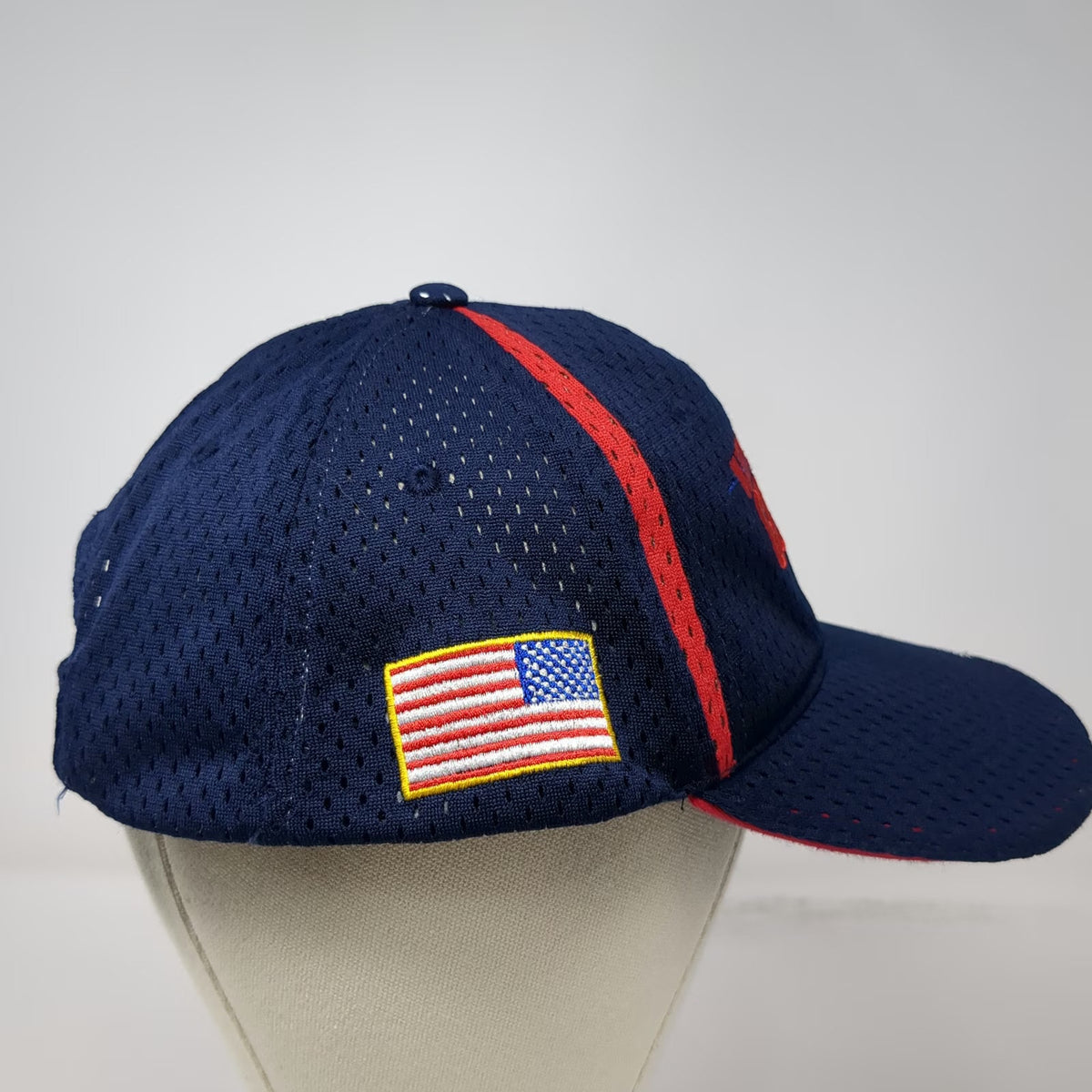 National Guard Fishing FLW Baseball Cap Blue One Size Mesh Strapback US Flag Hat