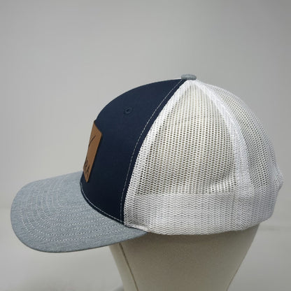 Richardson Trucker Hat Blue Gray White One Size Ardurra Leather Patch Mesh 112