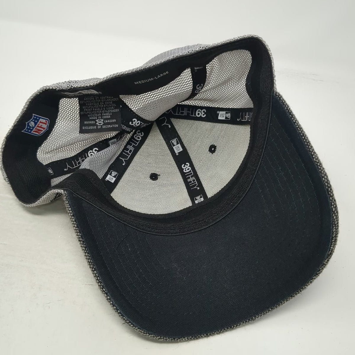 New Era NFL Pittsburgh Steelers Gray L Cap 39THIRTY Mesh Stretch Fit Logo Hat