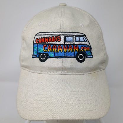 Hit Wear Cannabis Caravan Van Embroidered Beige Baseball Cap One Size Strapback