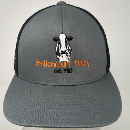 Pacific Headwear Trucker Hat Gray Black Orange One Size Mesh Snapback Cow Dairy