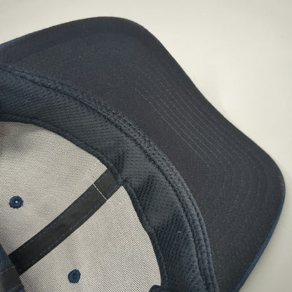 Billabong Baseball Cap Blue XL Fitted Textured Wave Logo Rubber Patch Flexfit