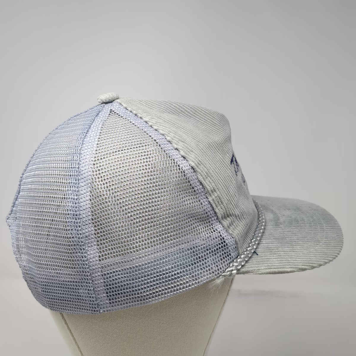Nissin Thiokol Corporation Trucker Hat Gray One Size Corduroy Rope Snapback