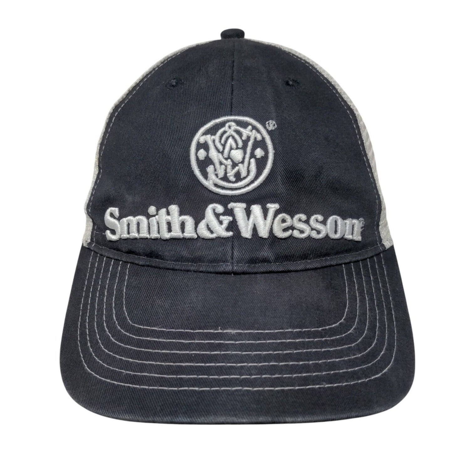 Smith & Wesson Snapback Trucker Hat Blue One Size Adjustable Mesh Back