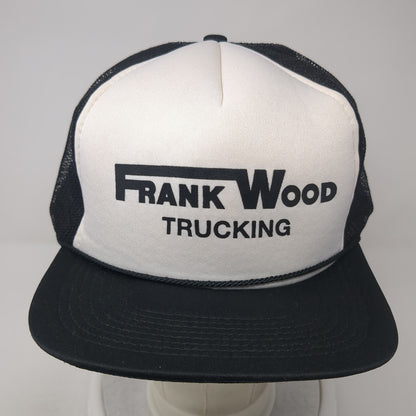 Frank Wood Trucking Snapback Rope Trucker Hat Black One Size Mesh Back