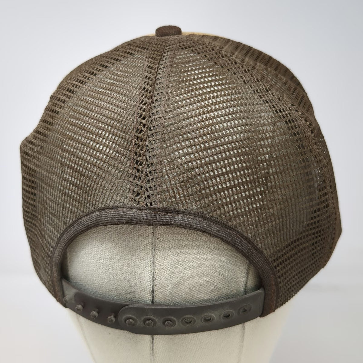 I/D/E/A Inc Trucker Hat Brown One Size Elk Snow Mesh Snapback Vegan Suede Patch