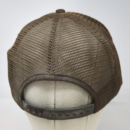 I/D/E/A Inc Trucker Hat Brown One Size Elk Snow Mesh Snapback Vegan Suede Patch