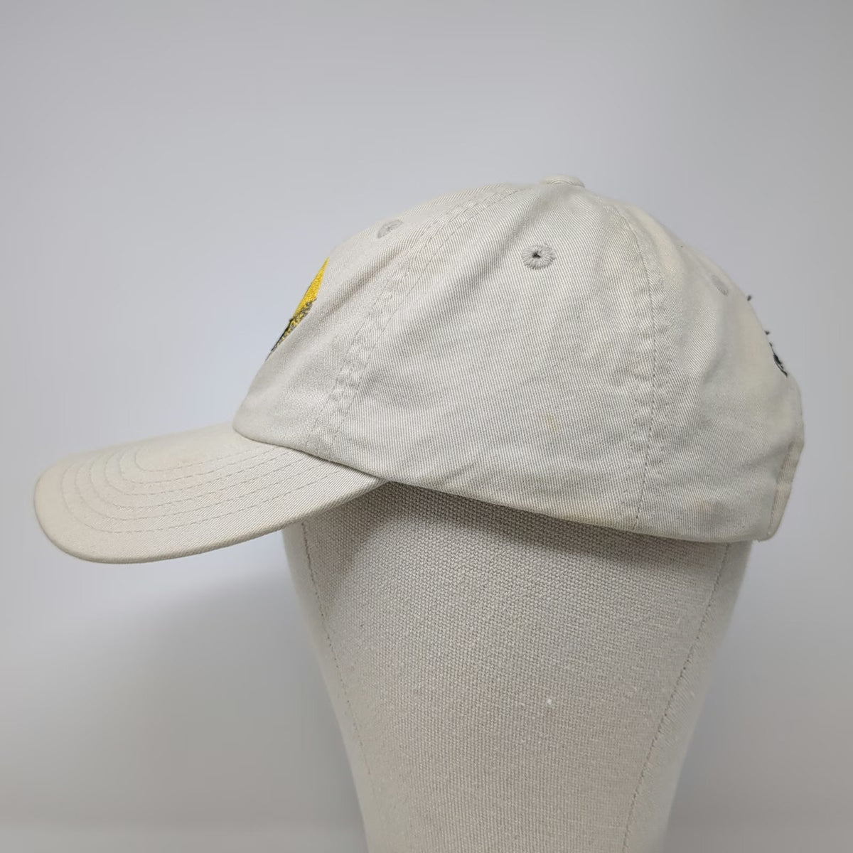 Jeep Baseball Cap Beige One Size Bearded Smiley Face Adjustable Strapback Hat