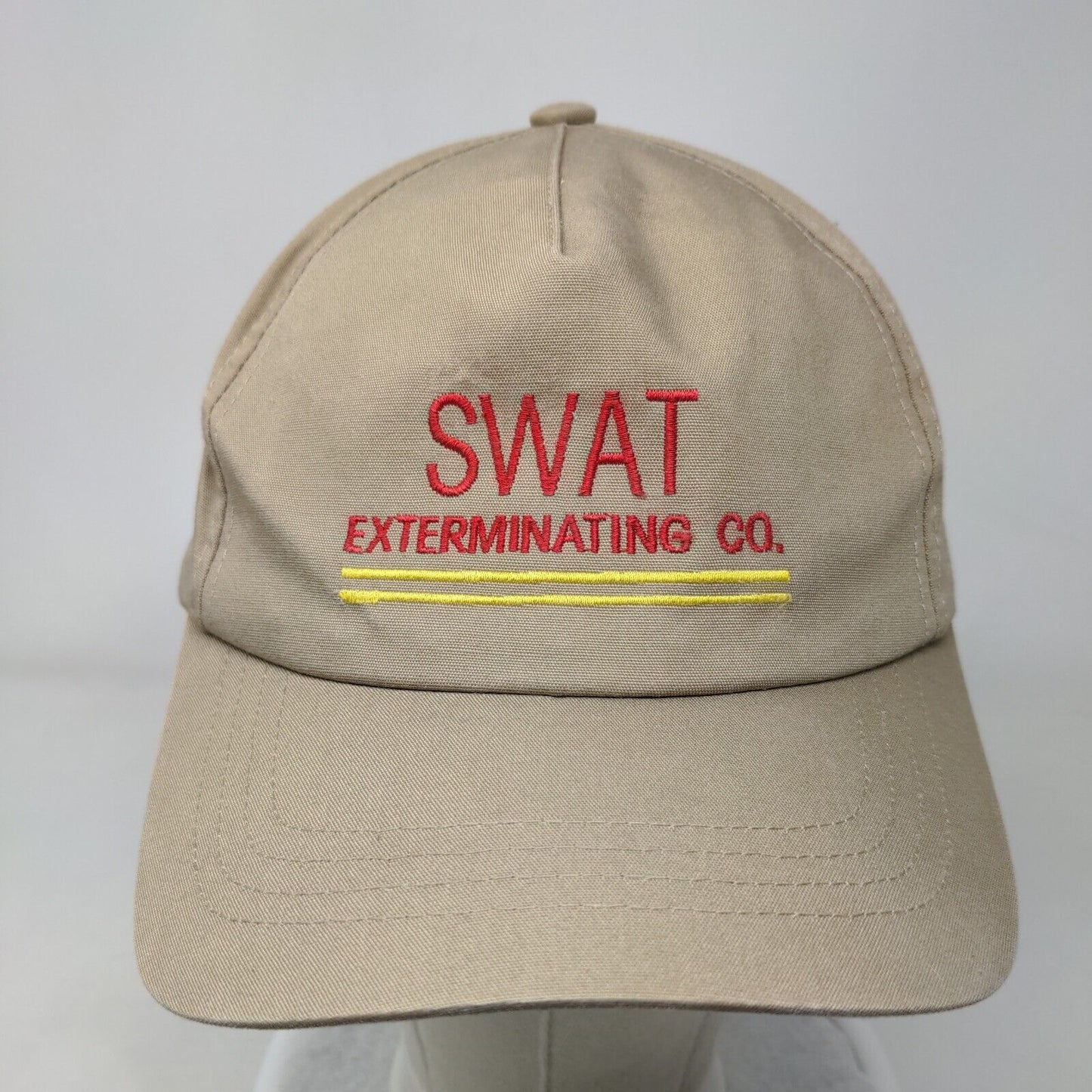 Swat Exterminating Co. Snapback Hat Tan OSFA Adjustable Embroidered Yupoong