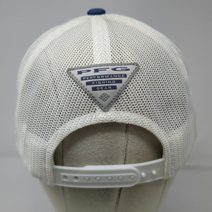 Columbia Trucker Hat Blue One Size Fishing Lure American Flag Mesh Snapback PFG