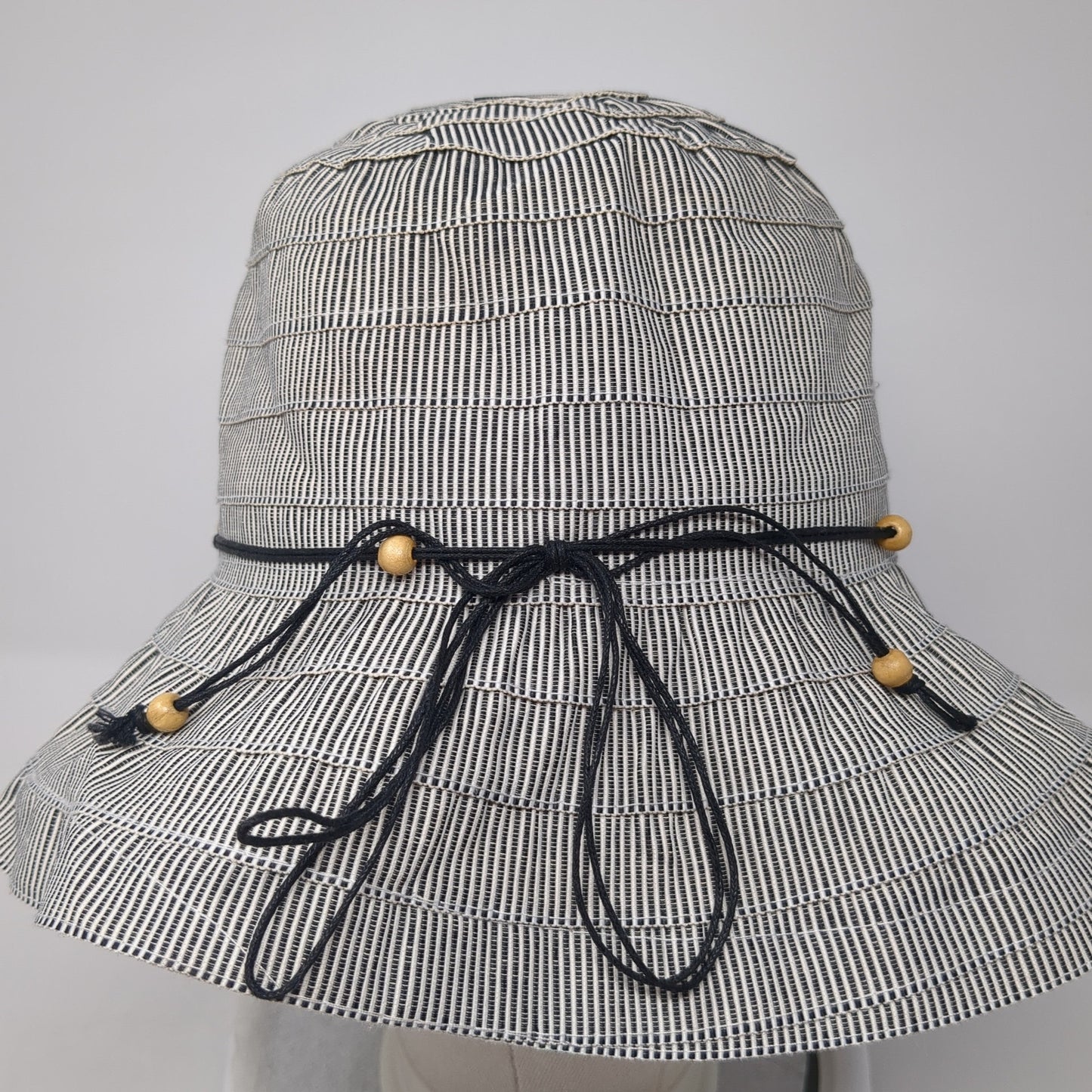 Unbranded Bucket Sun Hat Multicolor Beaded Striped Outdoor Blank