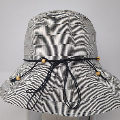 Unbranded Bucket Sun Hat Multicolor Beaded Striped Outdoor Blank