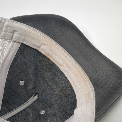 Richardson Trucker Hat Gray White One Size Idaho Steel 1918 Leather Patch Mesh