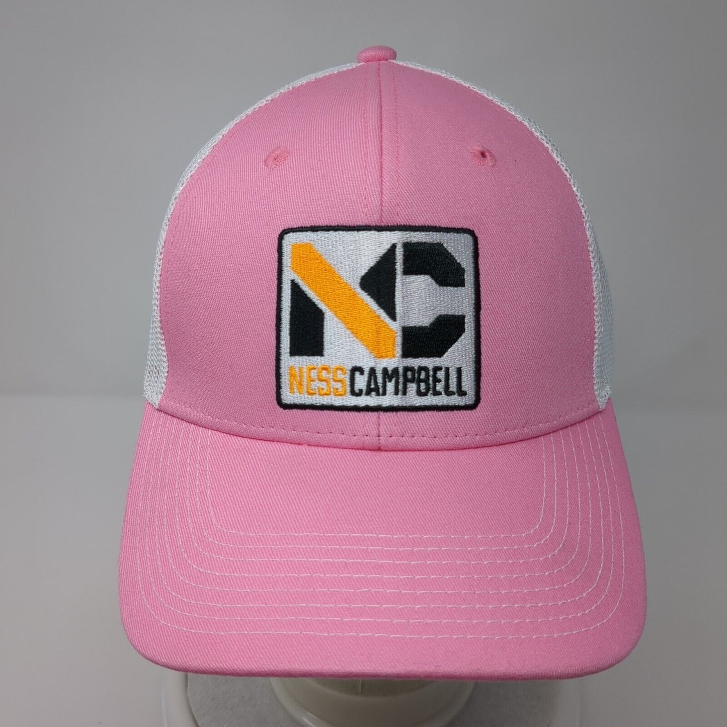 Ness Campbell Snapback 2239 Trucker Hat Pink OS Adjustable Mesh Back Tricor