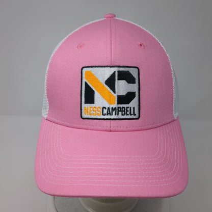 Ness Campbell Snapback 2239 Trucker Hat Pink OS Adjustable Mesh Back Tricor