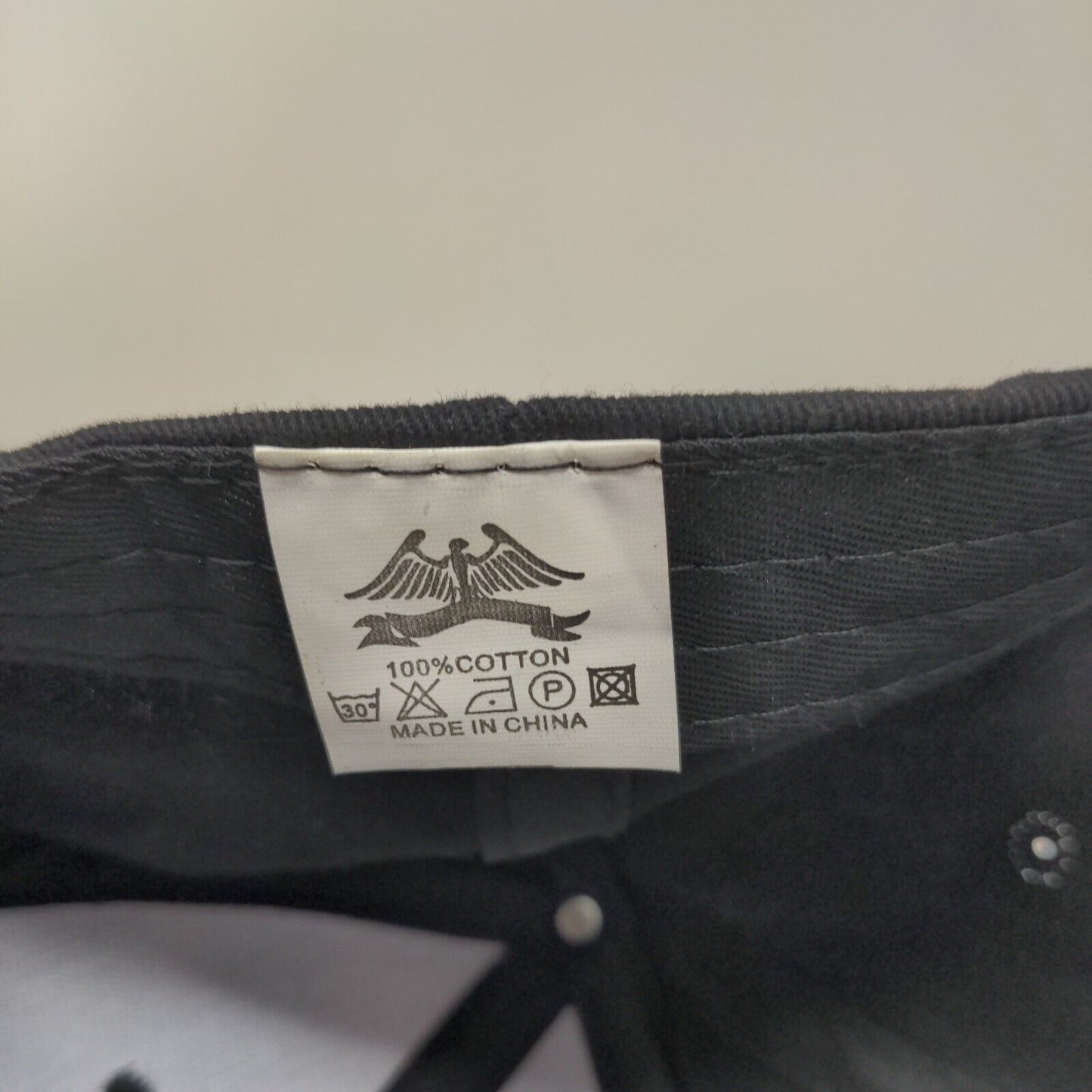 Smiley Slideback Hat Black One Size Embroidered Adjustable 6 Panel