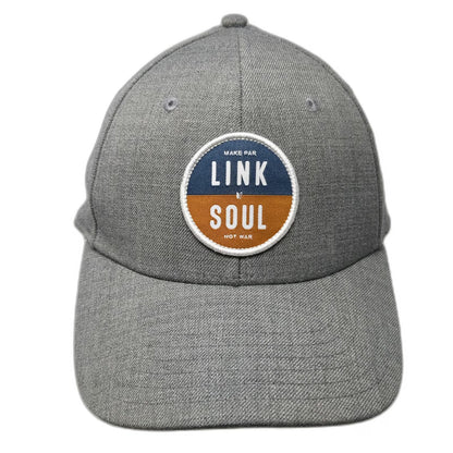 Linksoul Snapback Hat Gray One Size Green Undervisor Wool Blend Golf Patch