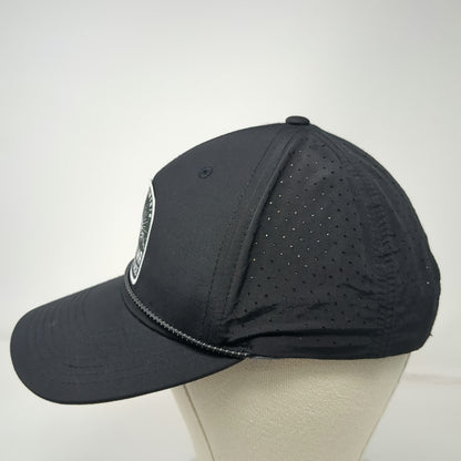 Richardson 5 Panel Black Hat One Size Rope Perforated Performance Trauma Patch