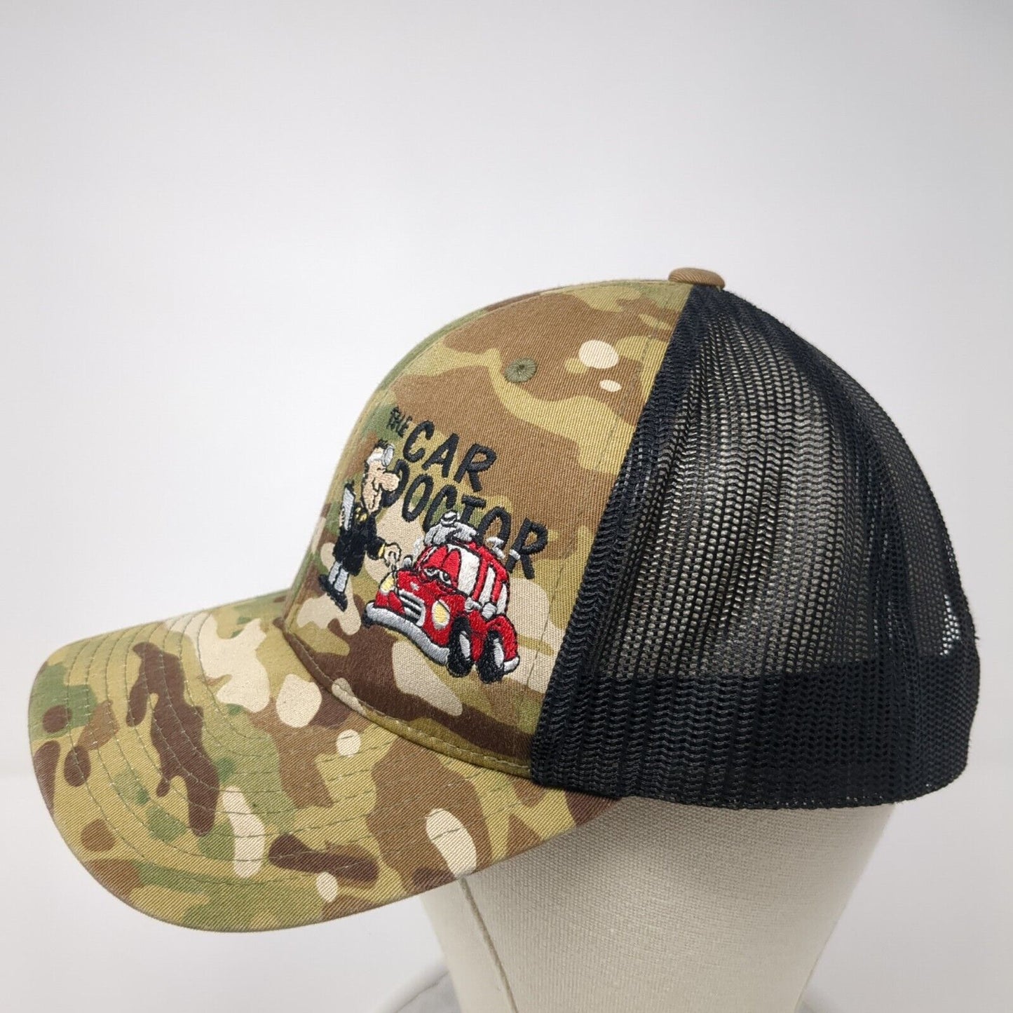 The Car Doctor Snapback Mesh Back Trucker Hat Camo One Size Yupoong