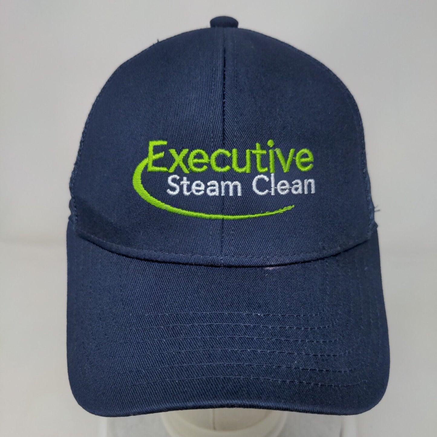 Executive Steam Clean Strapback Trucker Hat Blue One Size Mesh Back