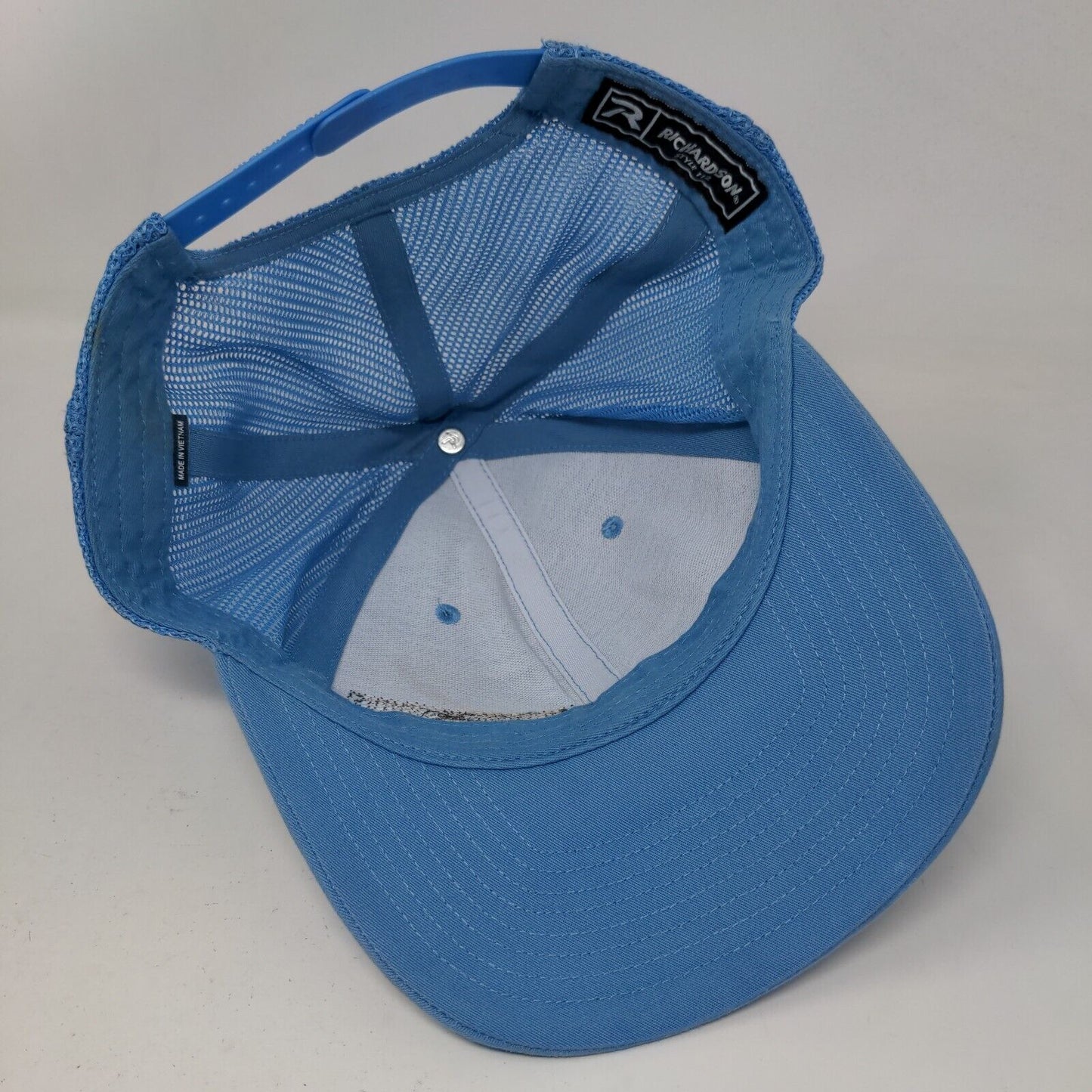 Opal Leather Patch Snapback Trucker Hat Blue One Size Richardson Mesh Back