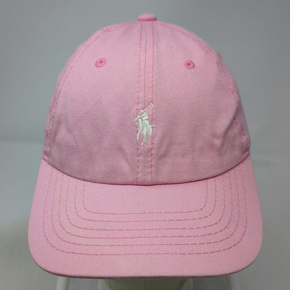 Ralph Lauren Baseball Cap Pink Vintage USA Made Cotton Pony Logo Strapback Hat