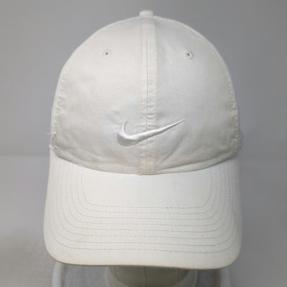 Nike Baseball Cap White One Size Mesh Strapback Performance Swoosh Athletic Hat