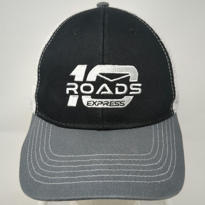 10 Roads Express Trucker Hat Black Gray One Size Mesh Snapback Structured Hat