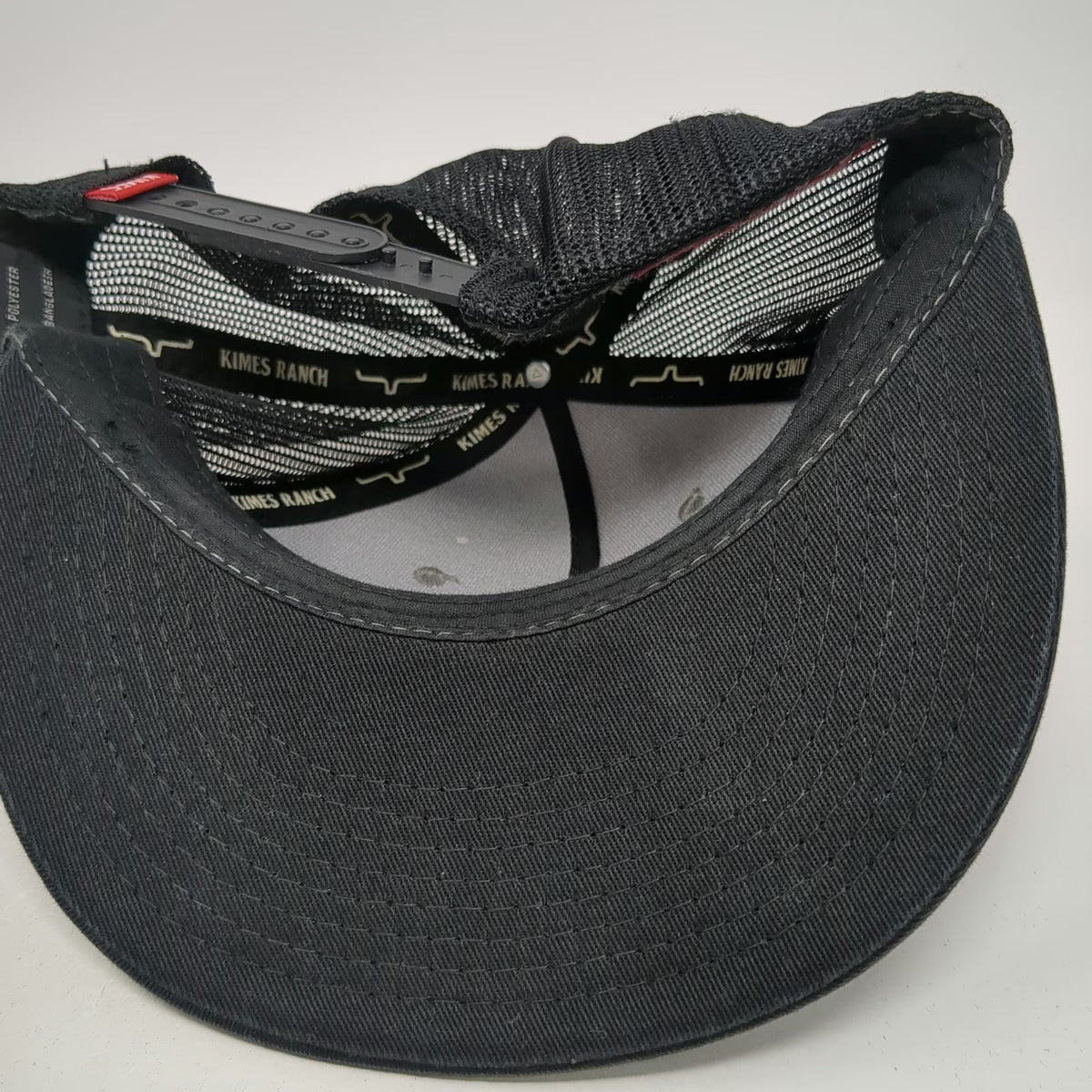 Kimes Ranch Trucker Hat Black One Size Mesh Back Snapback Scottsdale Flat Brim