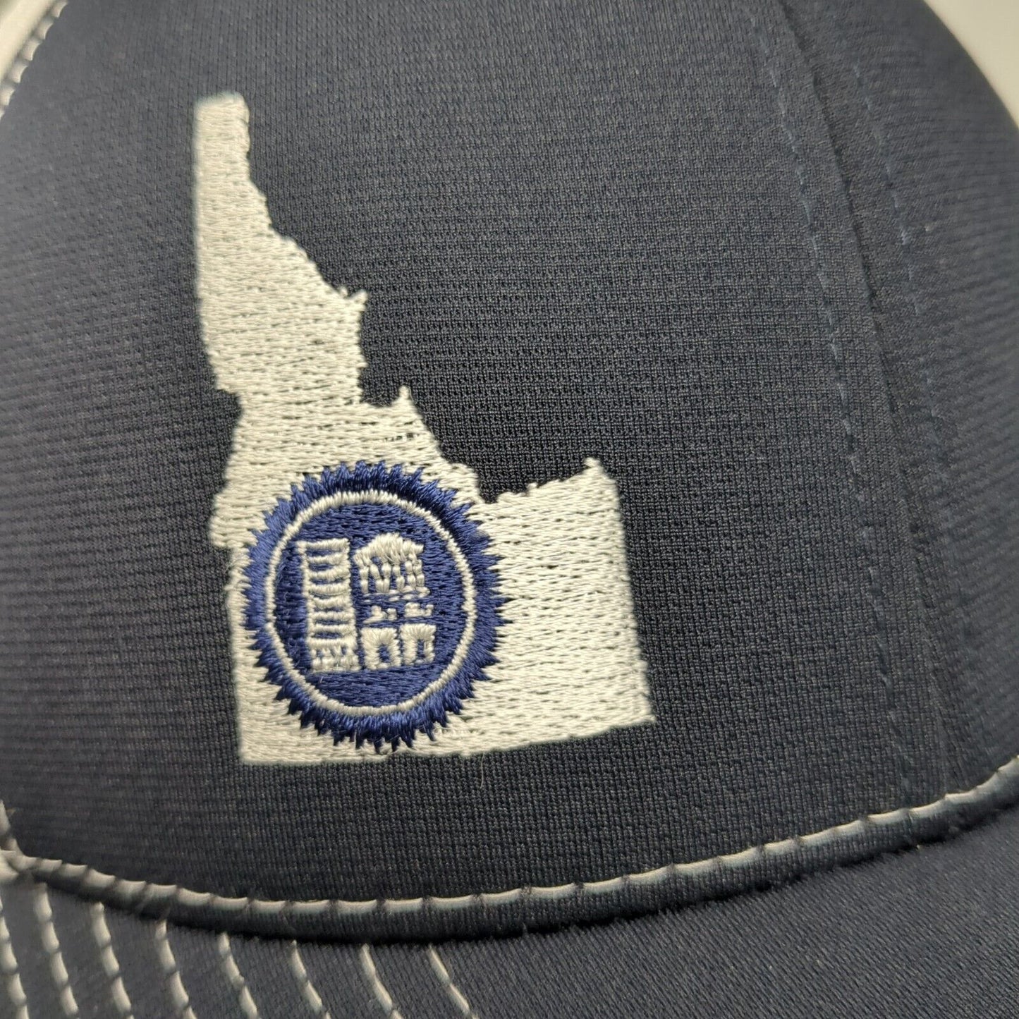 Fidelity National Title Idaho Fitted Mesh Back Trucker Hat Blue L-XL