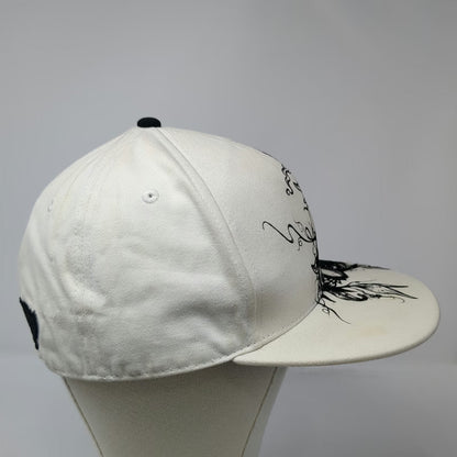 Disney Baseball Cap White One Size Grumpy Seven Dwarfs Flocked Graphic Art Hat