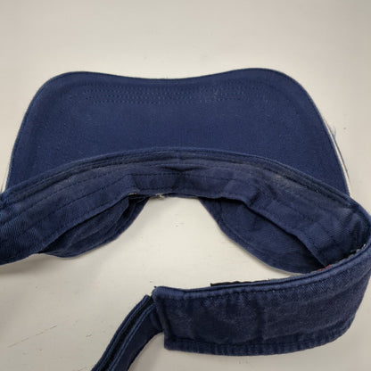 River1 Strapback Sun Visor Hat Blue OSFA Adjustable Embroidered Sportsman Cotton