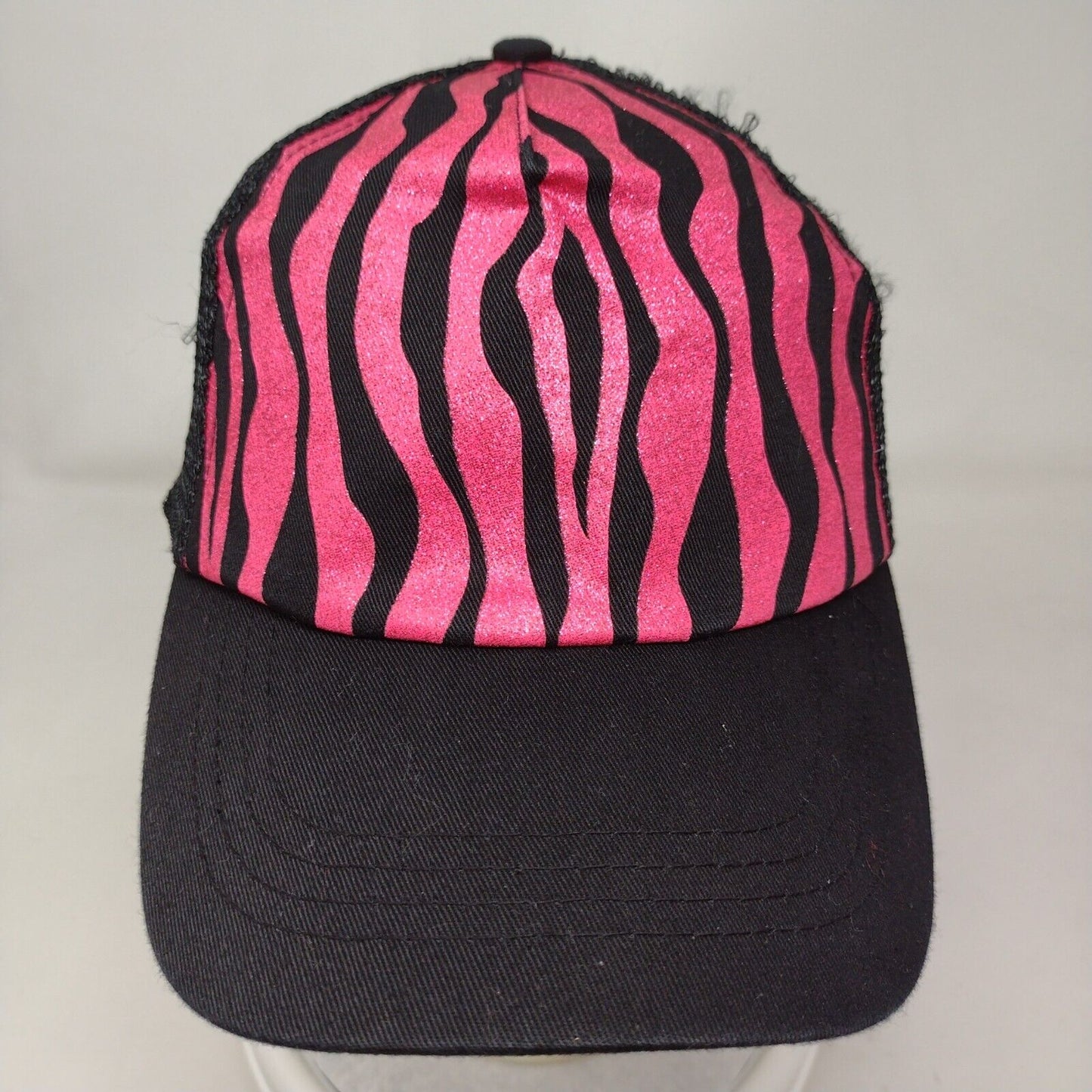 Zebra Stripes Snapback Mesh Back Trucker Hat Multi One Size Adjustable