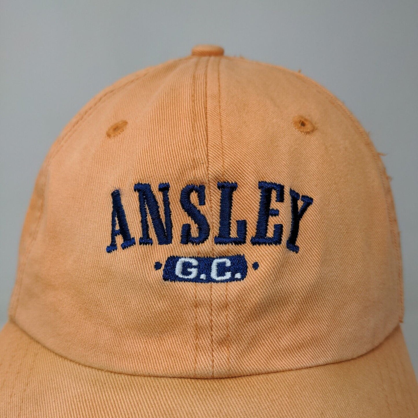 Ahead Men's Slideback Hat Orange Embroidered Ansley Golf Club Embroidered Logo