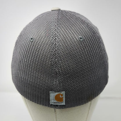 Carhartt Baseball Cap Gray One Size Fitted Mesh Back Embroidered Logo Work Hat