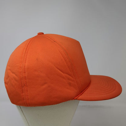 Mohr's 5 Panel Orange Hat Snapback Rope Detail Foam Front Structured Vintage