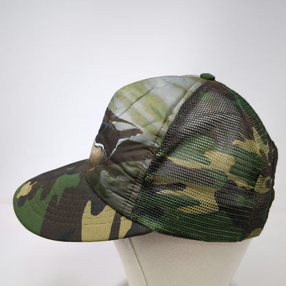 I/D/E/A inc. Trucker Hat Green Brown One Size Wood Duck Hunting Camo Graphic USA