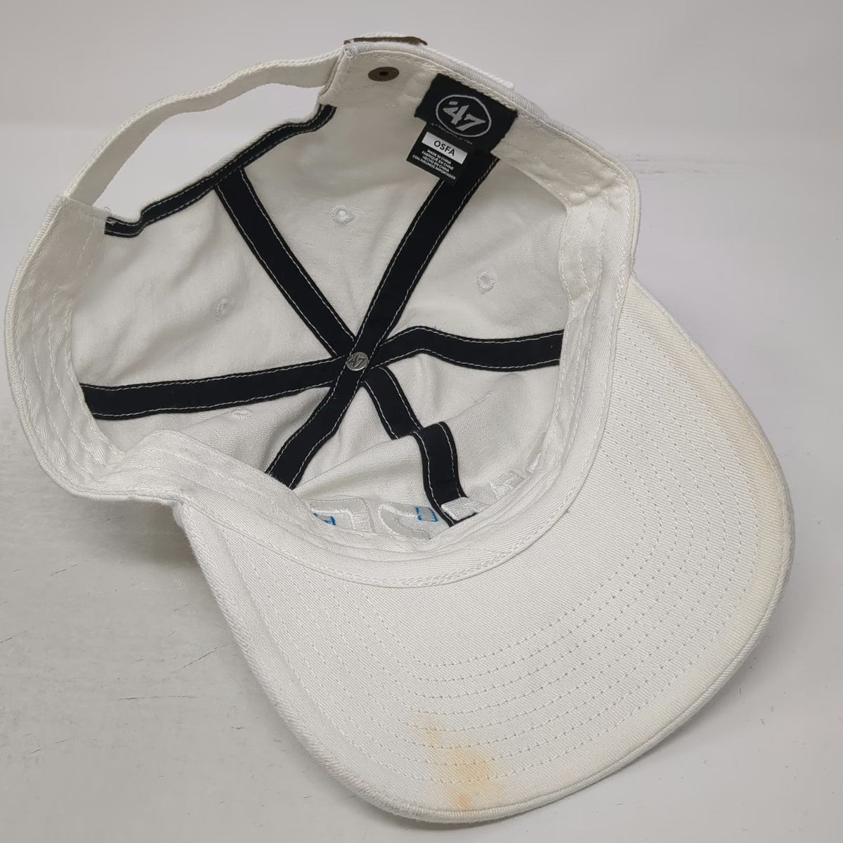 '47 Baseball Cap White One Size Pure Logo Embroidery Slideback Cotton Twill Hat