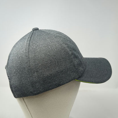 Slazenger Baseball Cap Gray One Size Elastic Strap Yellow Trim Performance Hat