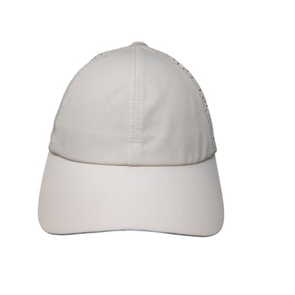 Layer Ponyback Strapback Hat Tan One Size Adjustable Breathable Blank 6 Panel