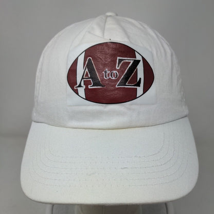 A to Z Slideback Hat White One Size Adjustable Vented Holes 5 Panel Cotton